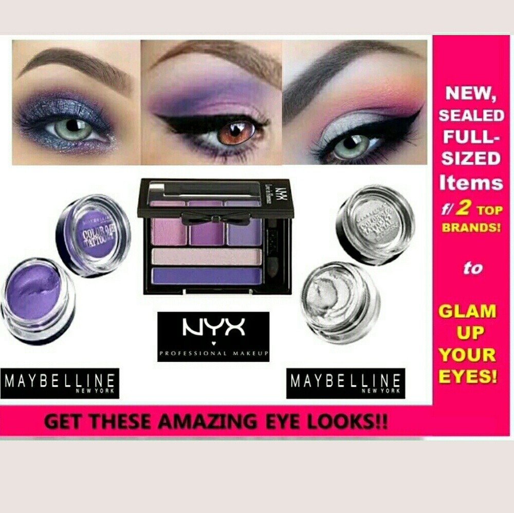 1~NYX Eyeshadow Palette & 2~Maybelline Cream Gels